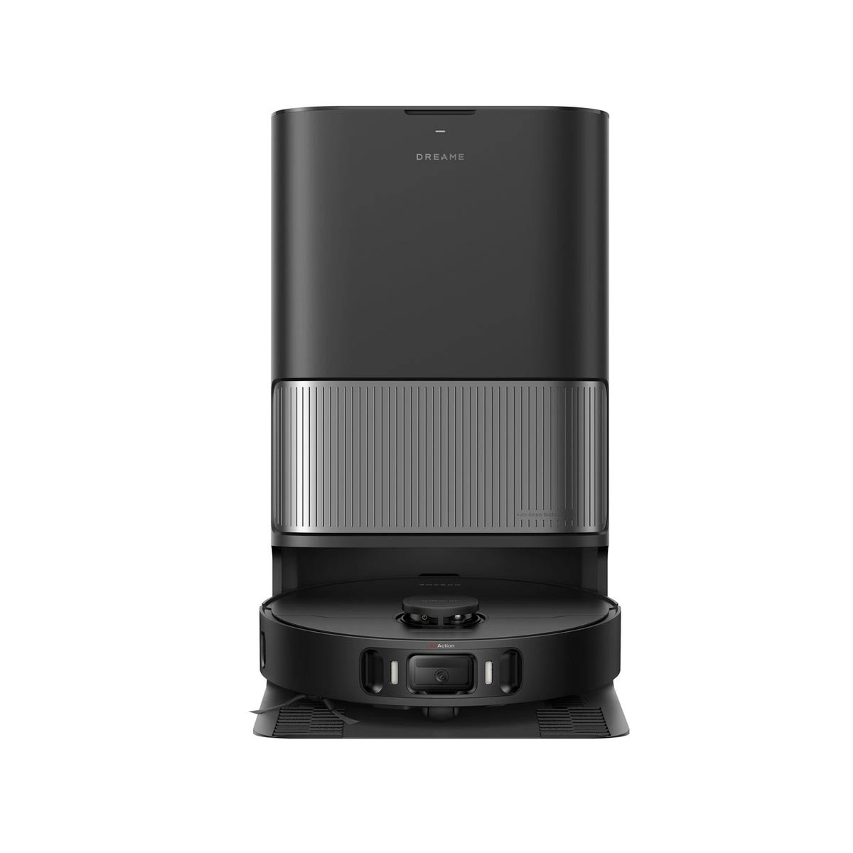 Dreame L40 Ultra AE, robot aspirateur laveur noir et sa station PowerDock